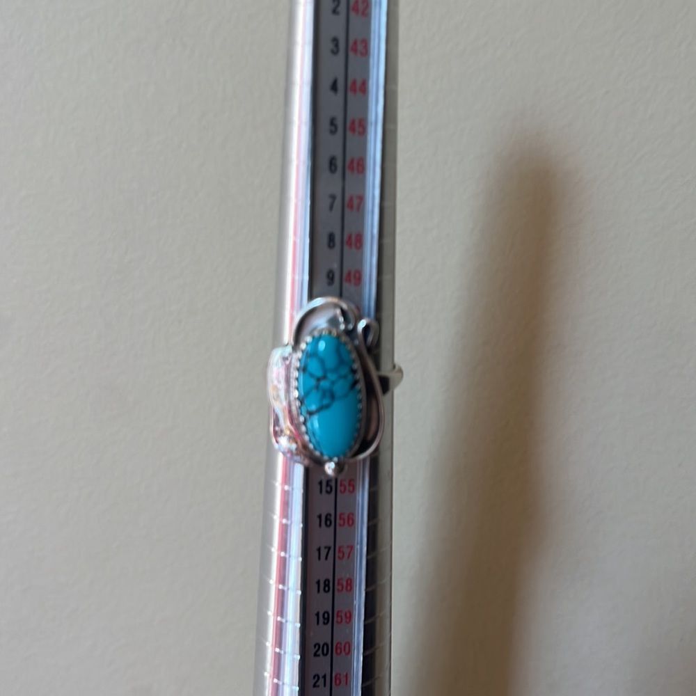 Navajo Artist CT Vintage Turquoise Sterling Silver Ring - Picture 3 of 14
